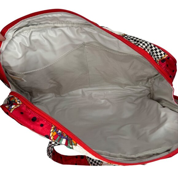 Vintage Elizabeth‎ Arden Red & Black Patchwork Travel Bag Makeup Cosmetic Bag - Picture 4 of 9